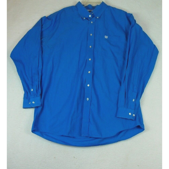 Cinch Shirt Mens XXL Button Down Blue Shirt Chest Pocket‎ Embroidered Logo - Picture 6 of 10